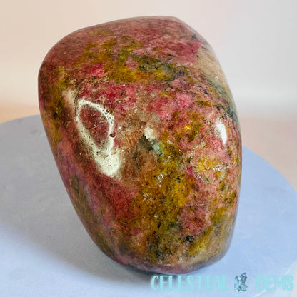 Rare High Grade Gem Rhodonite Medium Freeform (Indicolite + Spessartine Garnet Inclusions!)