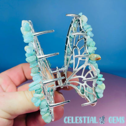 Amazonite Butterfly Hair Claw Clip