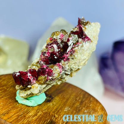 EXTREMELY RARE Bou Azzer Roselite + Calcite on Matrix Small Specimen Q