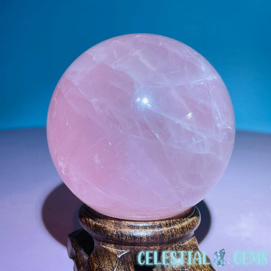 Rose Quartz Medium Sphere (Star Flash in Video!)