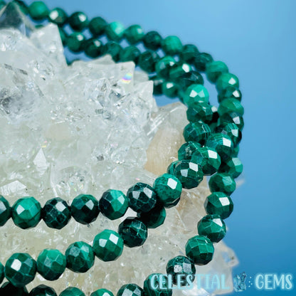 Malachite Faceted 4mm Bracelet