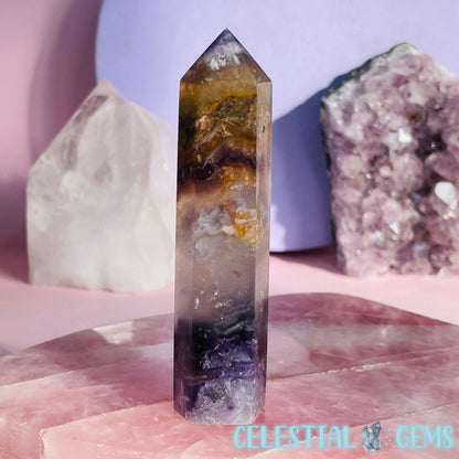 Phantom Purple + Yellow Fluorite Small Tower