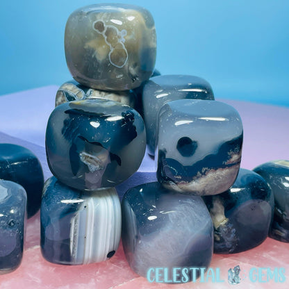 UV Volcanic Agate (Uranyl Chalcedony) Cube Tumble