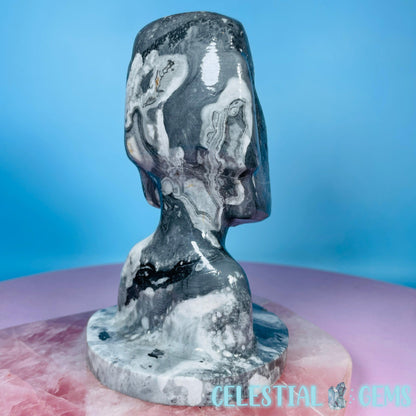 Picasso Jasper Easter Island 'Moai' Man Statue Medium Carving