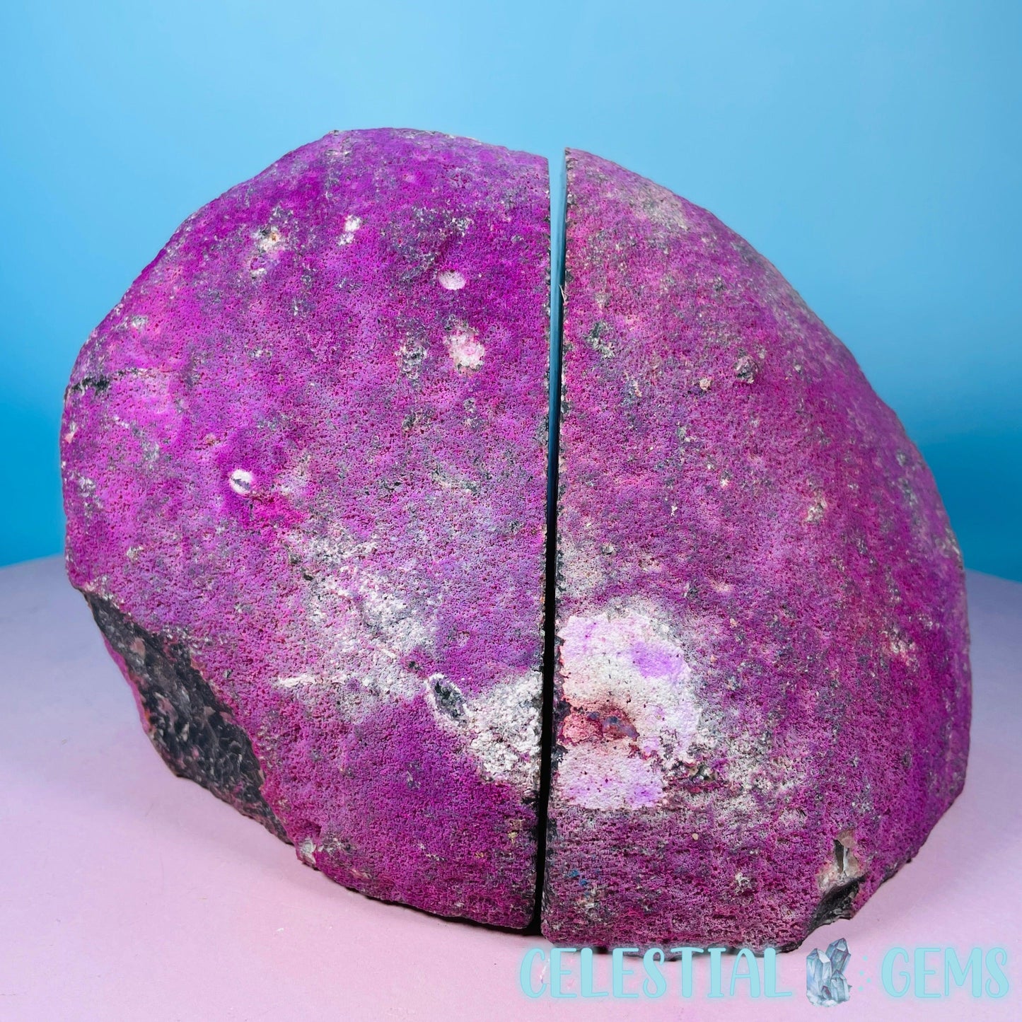 Pink Dyed Agate Large Pair of Bookends