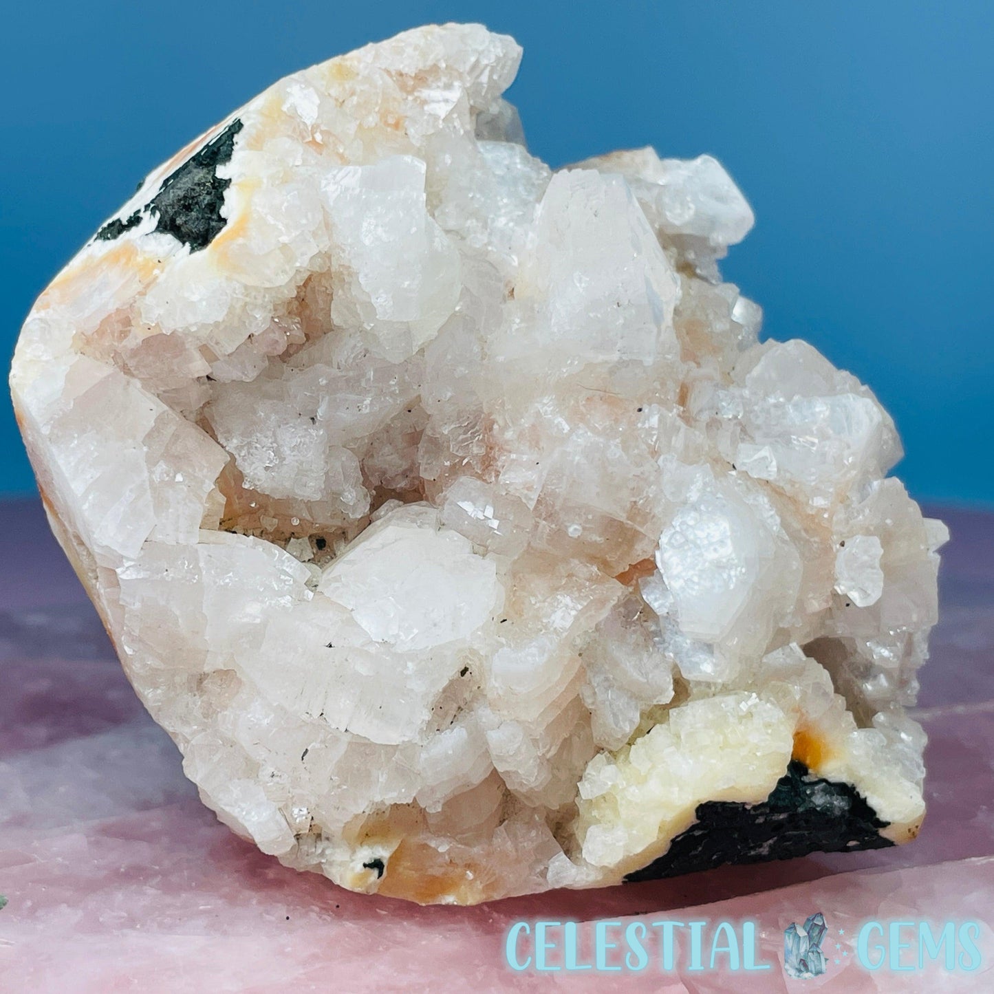 Peach Heulandite Cluster Geode Medium Standing Freeform