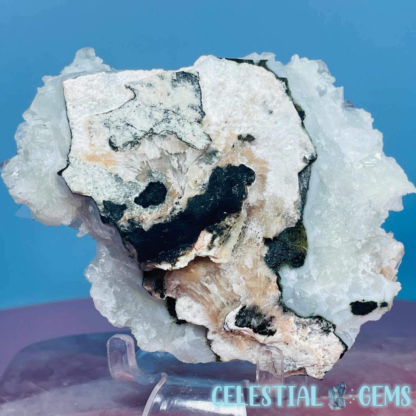 A Grade Diamond Apophyllite + Peach Stilbite Medium Cluster