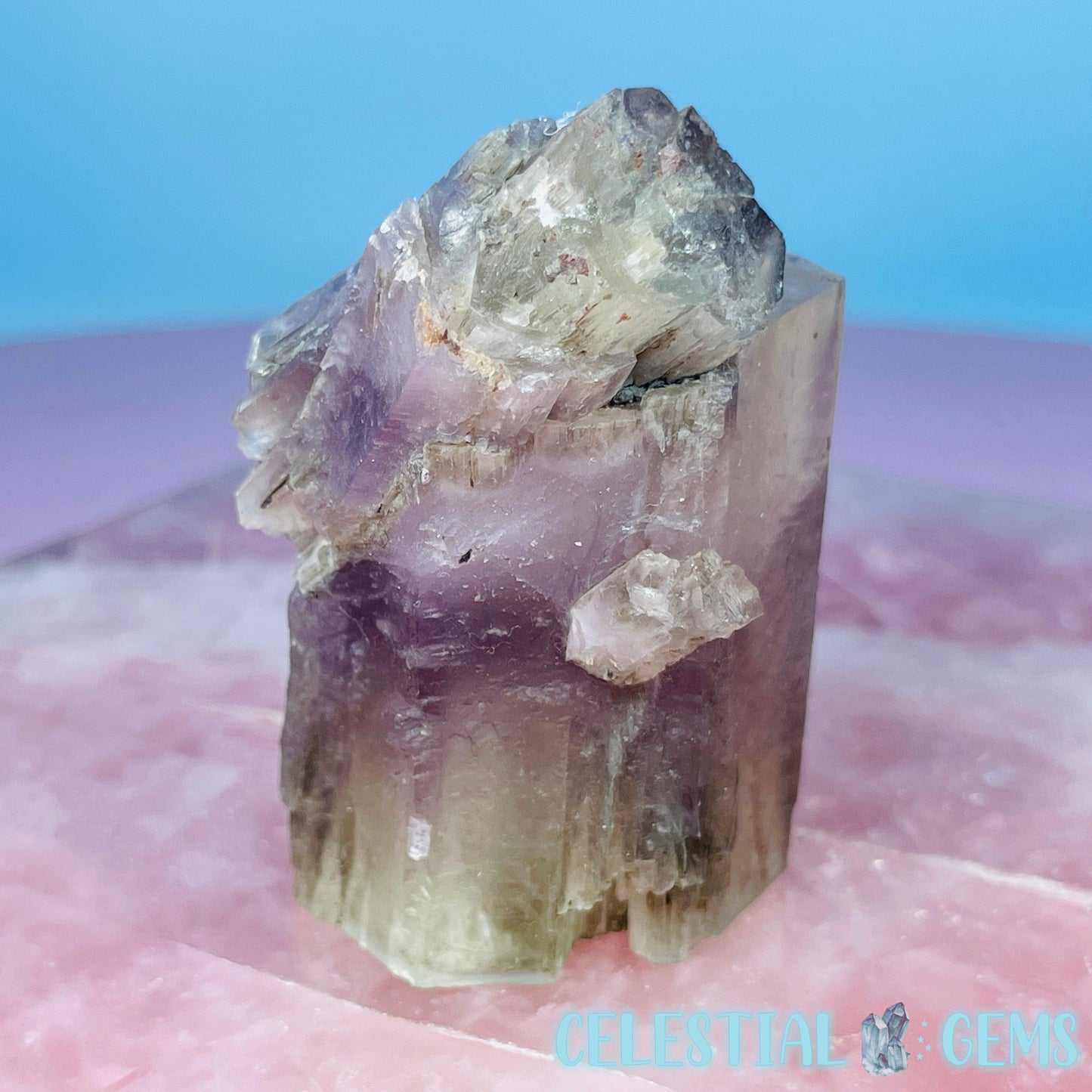 Purple Spanish Aragonite Twinned Crystal Specimen