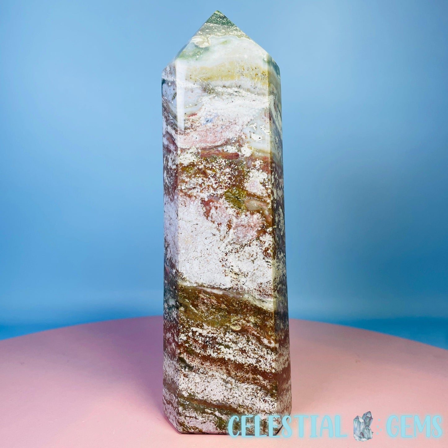 Multicoloured Ocean Jasper Large Chunky Tower