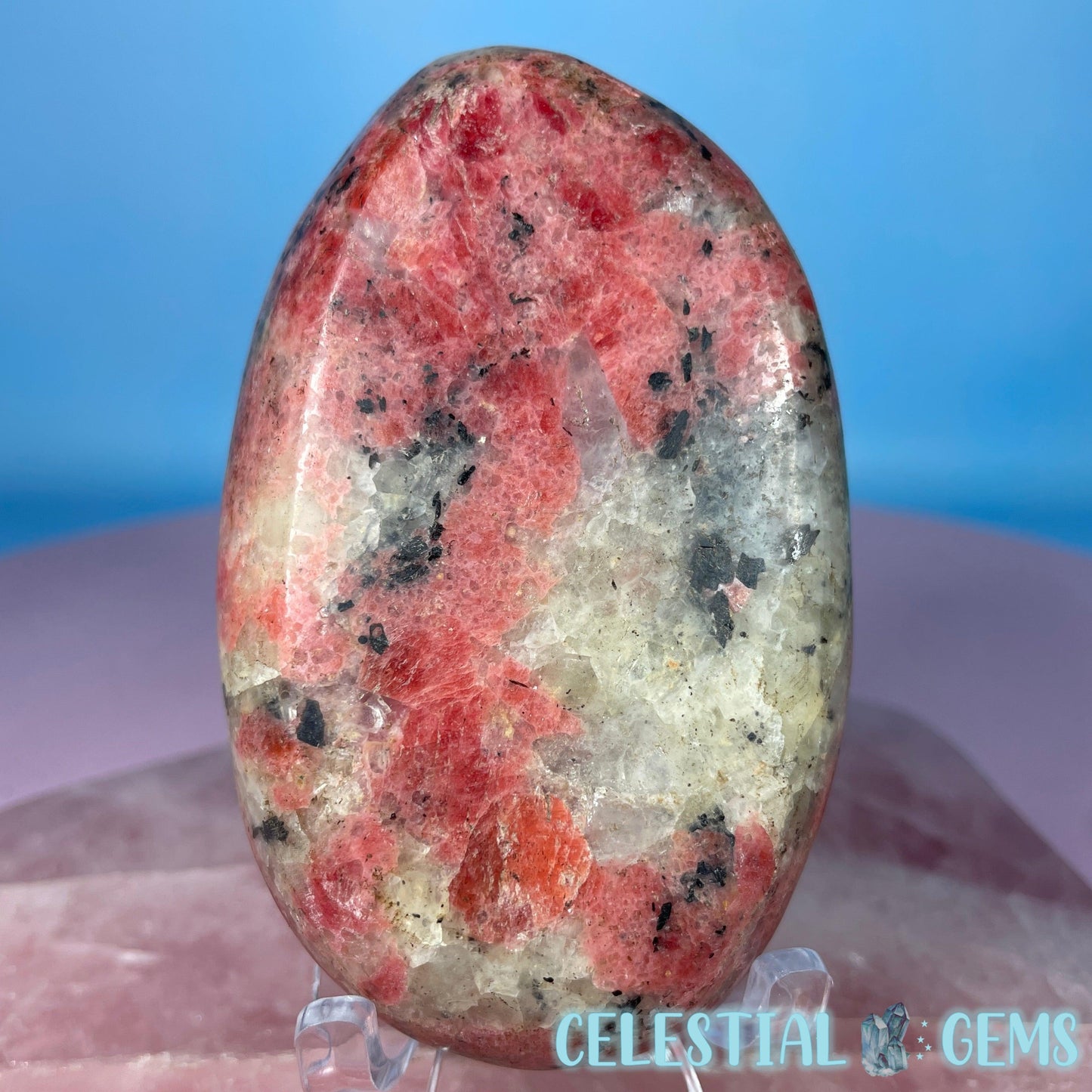 African Rhodonite + Quartz Medium Freeform