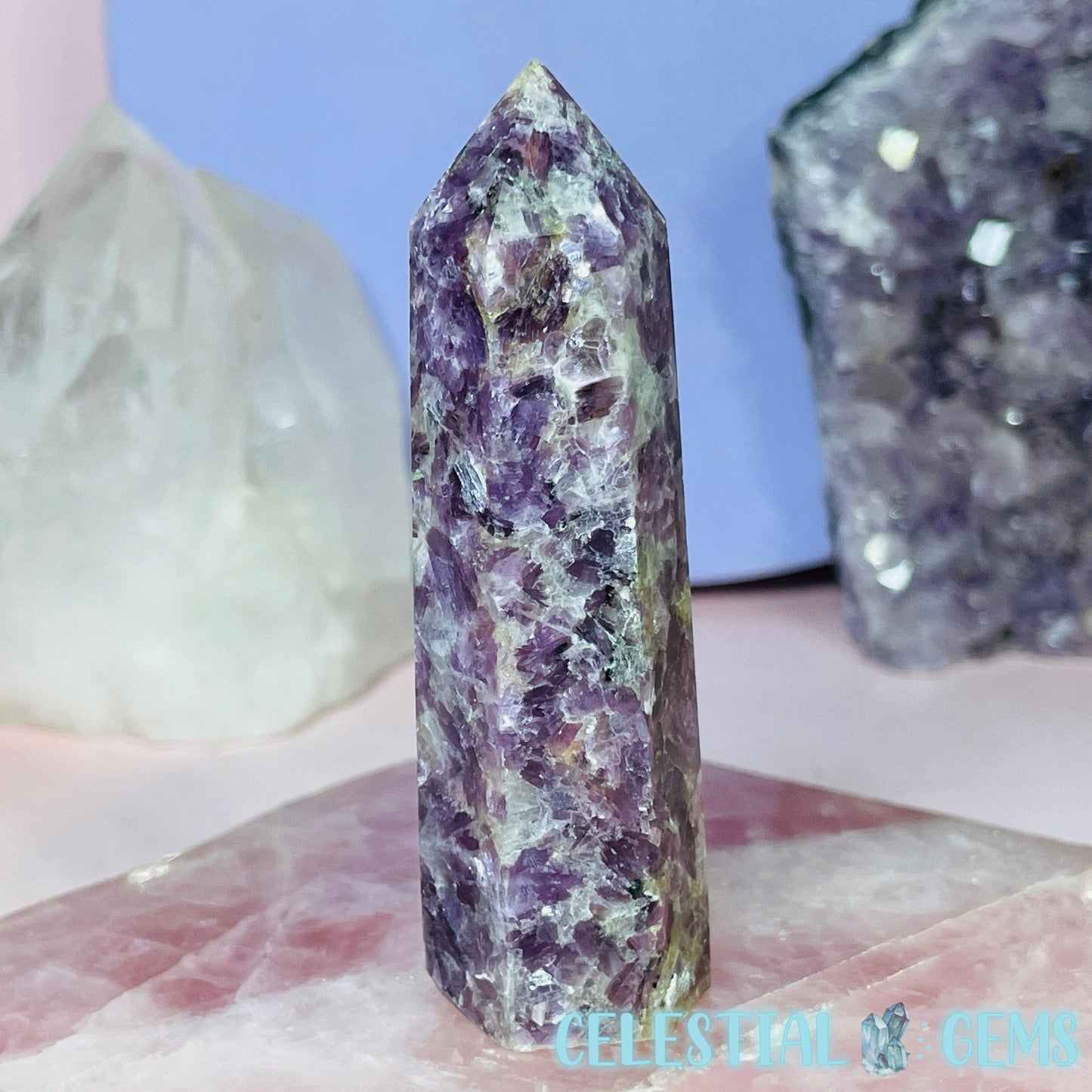 Gem Lepidolite Mica Small Tower