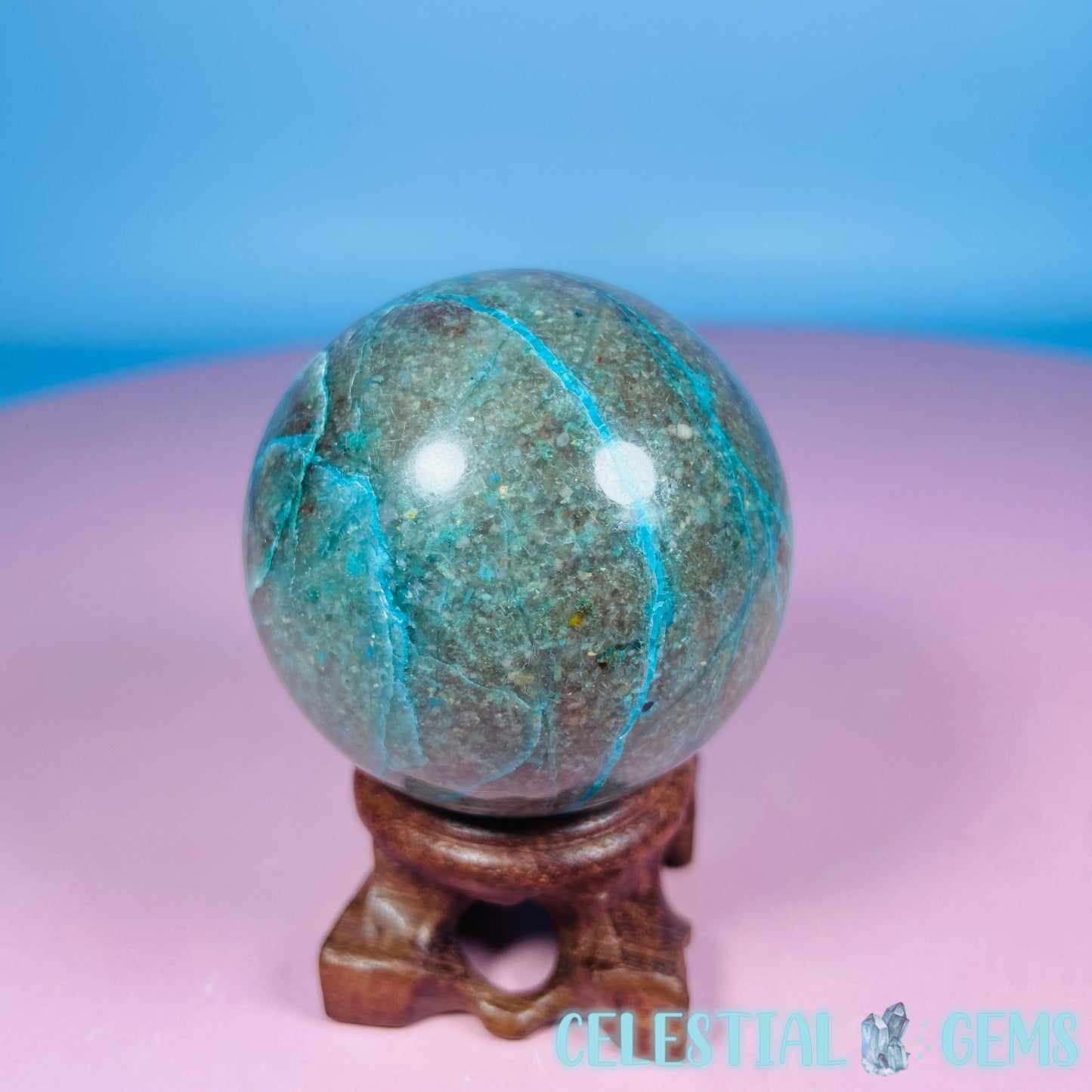 Chrysocolla + Shattuckite Medium Sphere