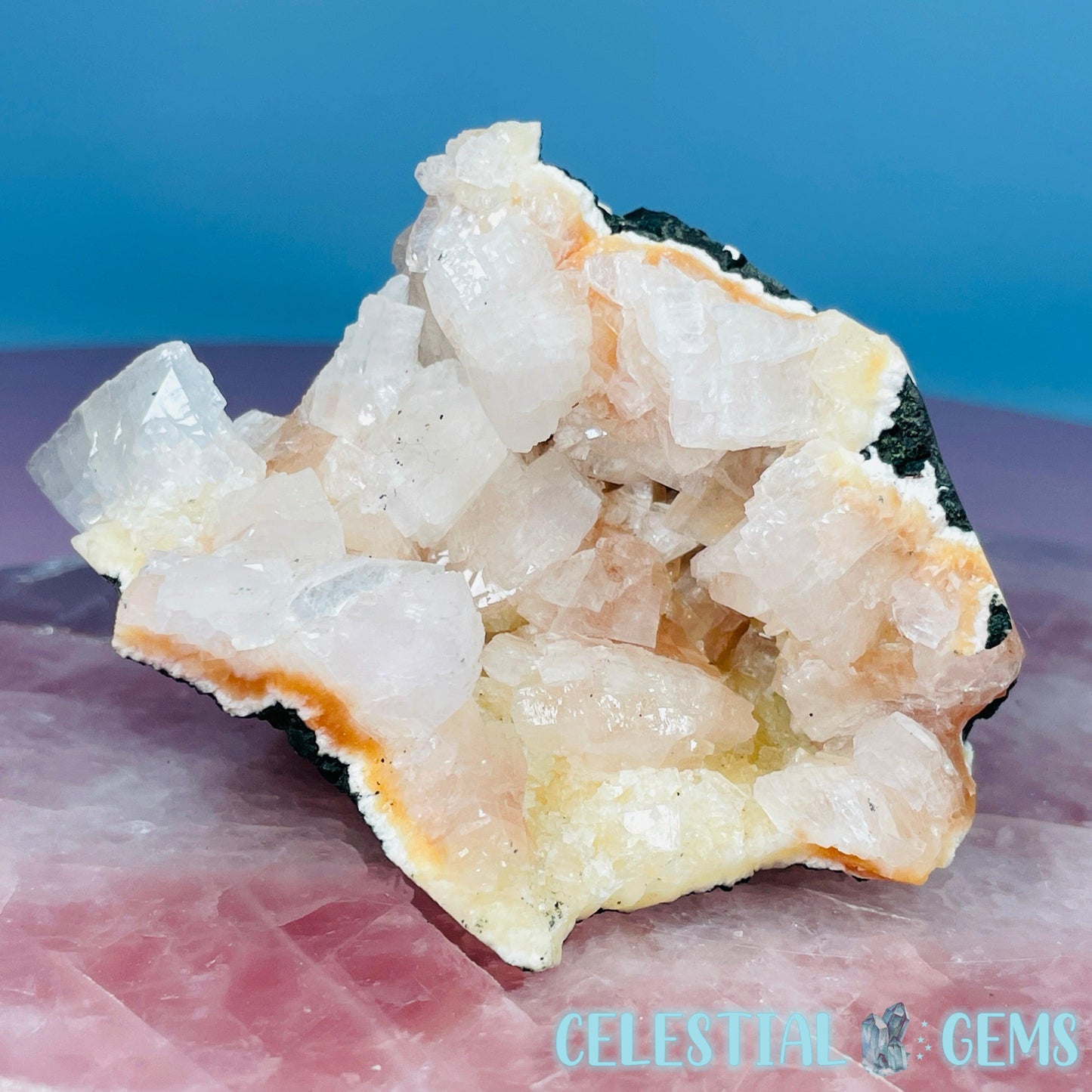 Peach Heulandite Cluster Geode Medium Freeform