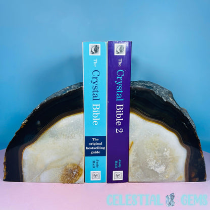 Black Agate Large Pair of Bookends