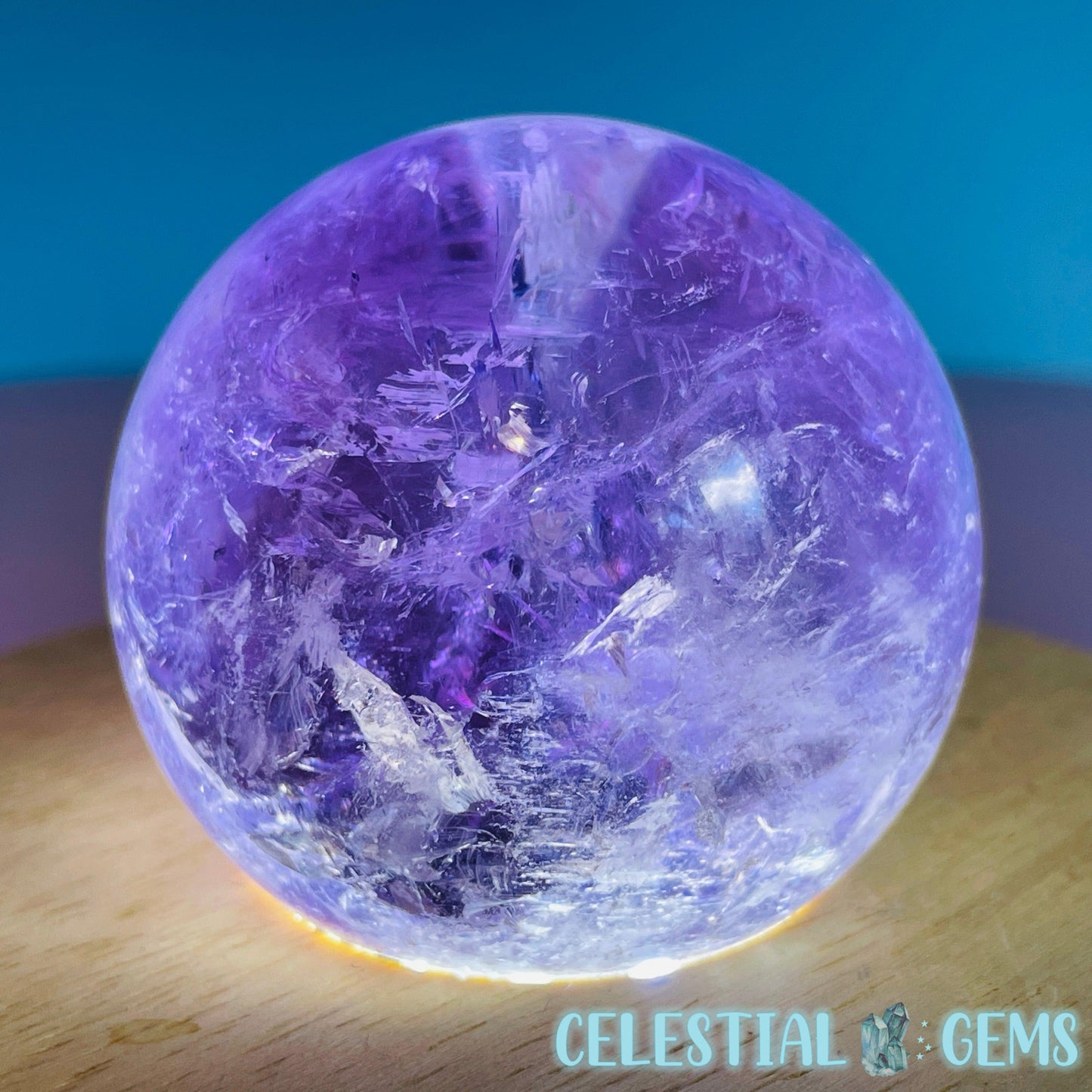 High Grade 'Trapiche' Phantom Amethyst Medium Sphere (Video)