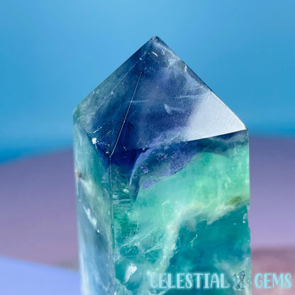 Snow Feather Fluorite Small Obelisk Tower