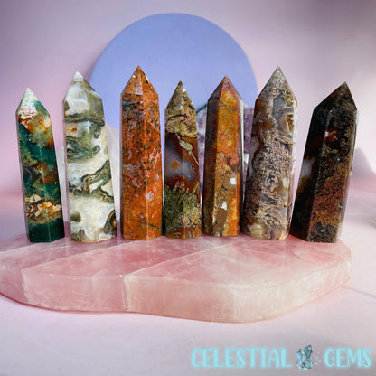 Carnelian Moss Agate Small Tower