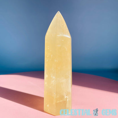 Optical Honey Calcite Medium Tower (Video)