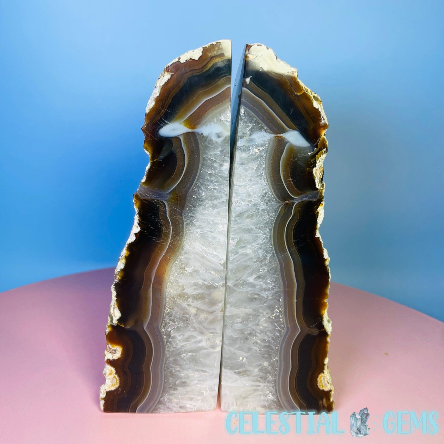 Natural Agate XL Pair of Bookends