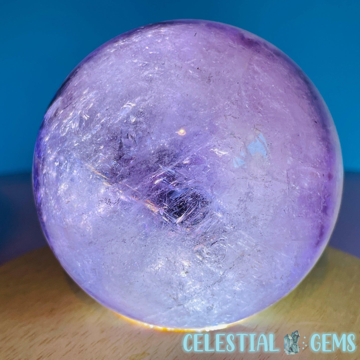 High Grade 'Trapiche' Phantom Amethyst Large Sphere (Video)