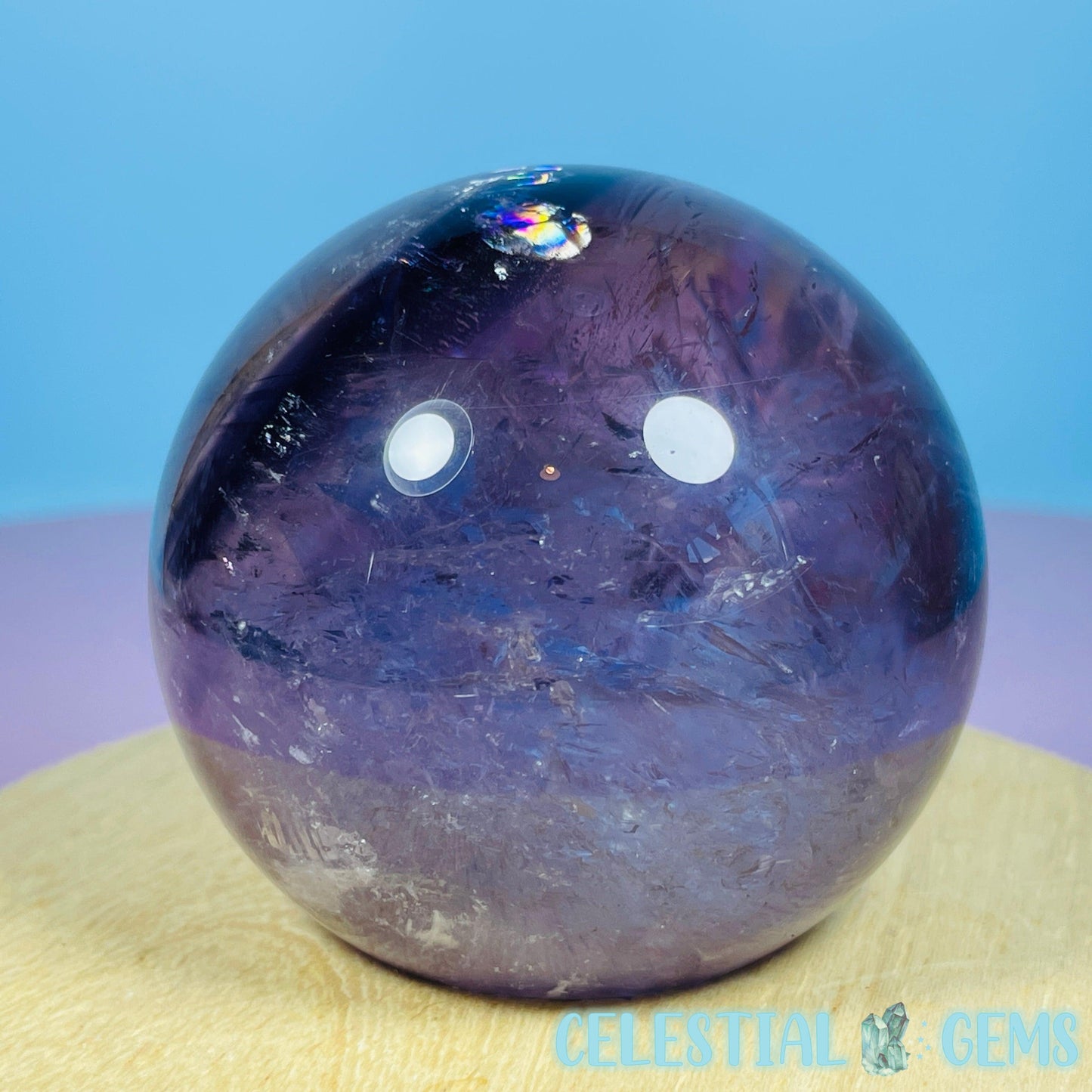 High Grade 'Trapiche' Phantom Amethyst Medium Sphere (Video)