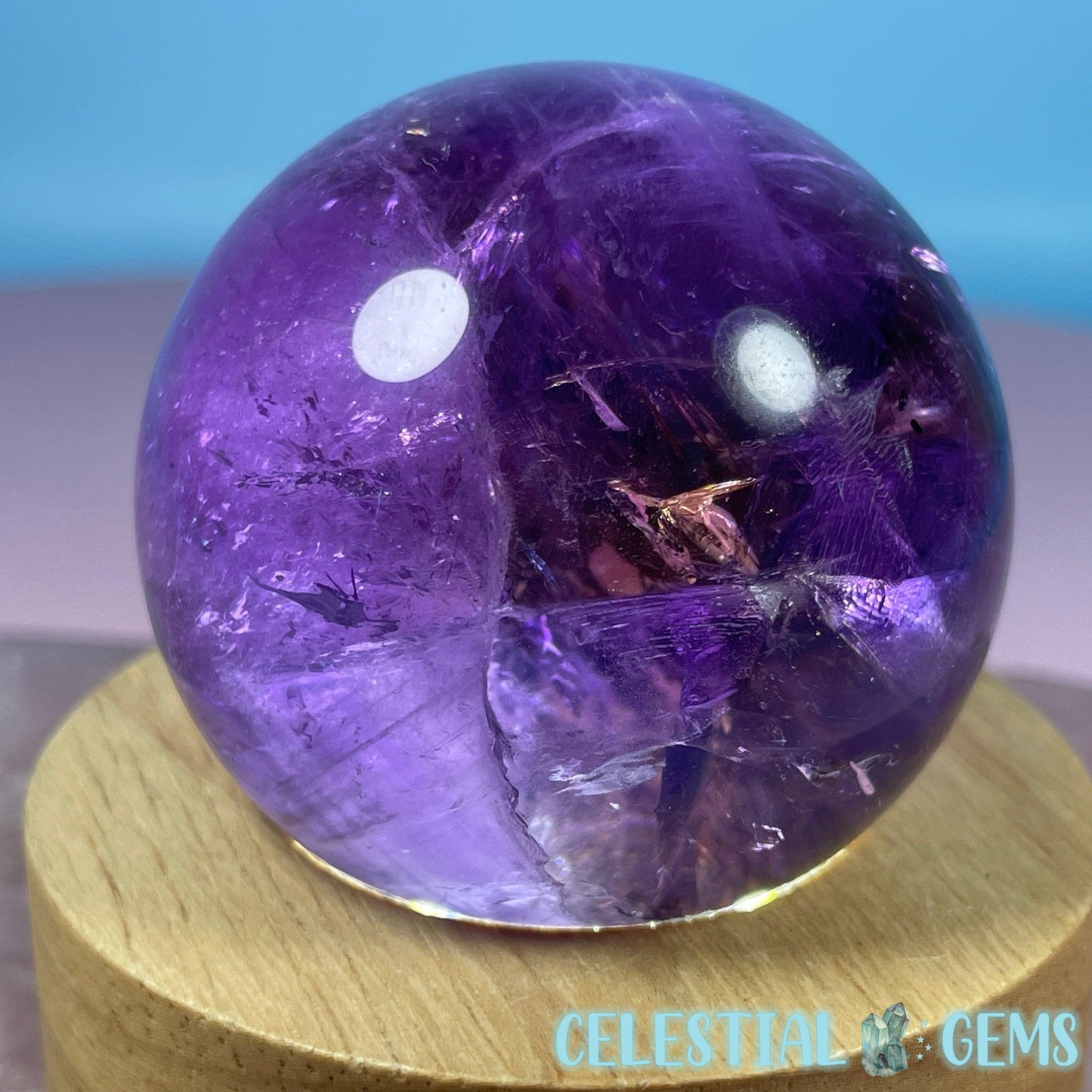 A Grade Bolivian Phantom Ametrine Medium Sphere (Video)