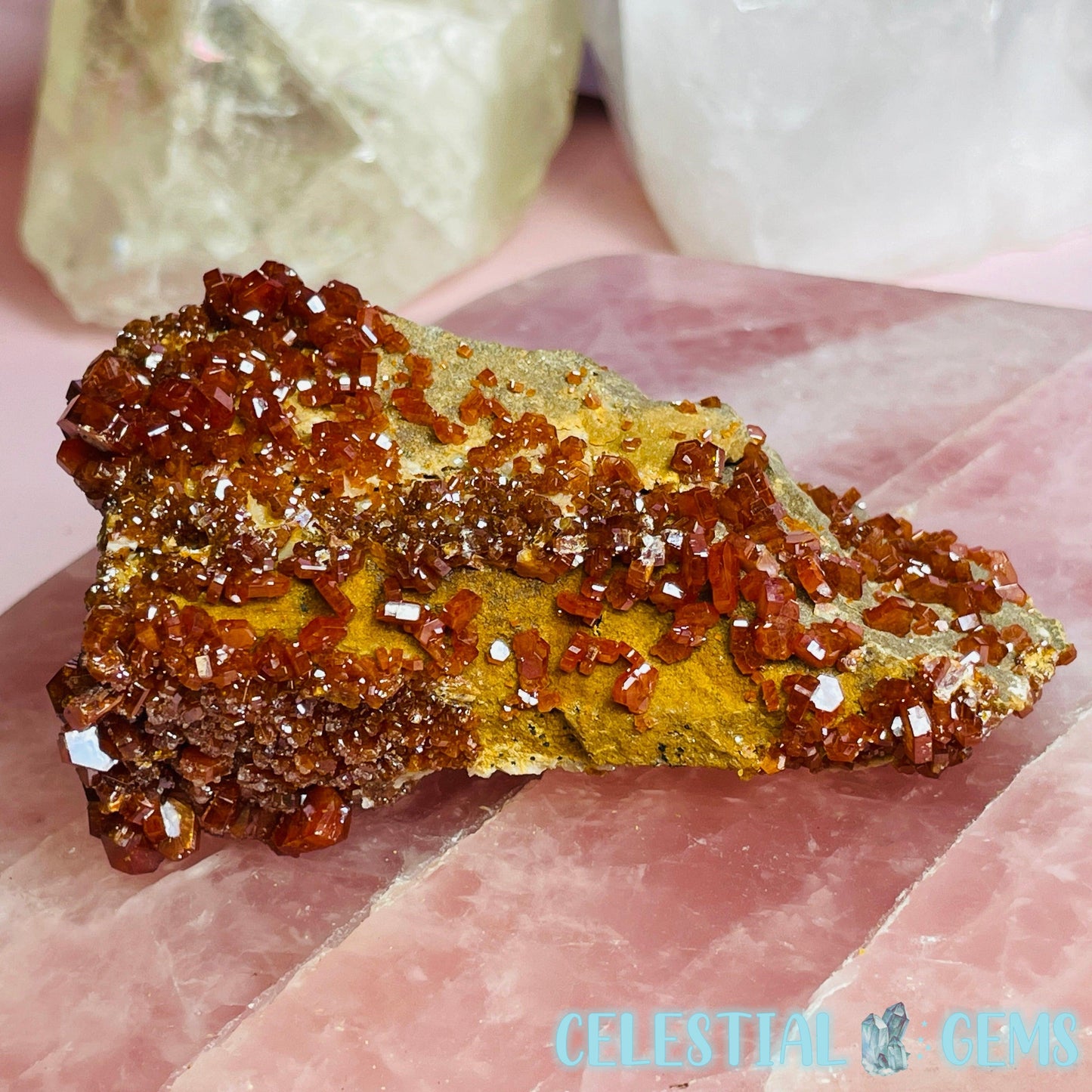 Vanadinite Medium Cluster Specimen D (VIDEO)