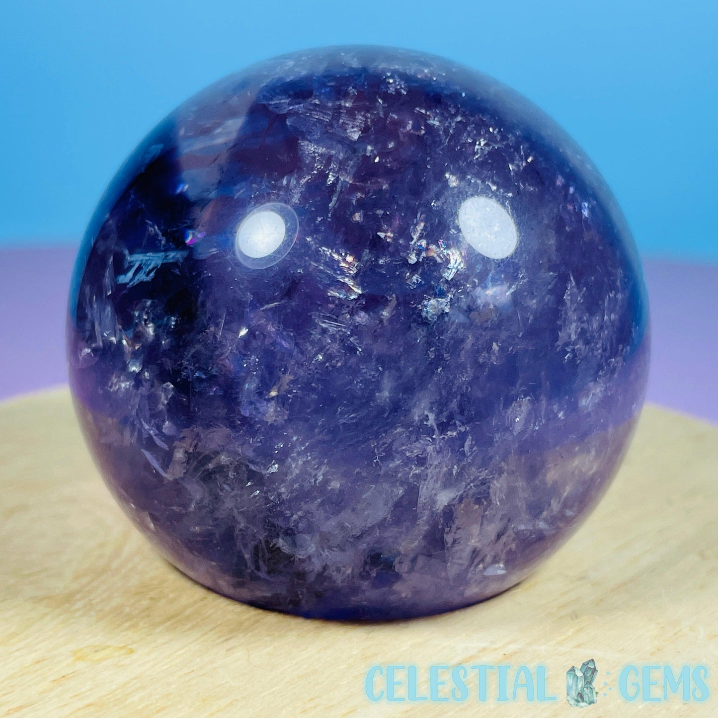 High Grade 'Trapiche' Phantom Amethyst Medium Sphere (Video)