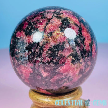 High Grade Rhodonite + Quartz Medium Sphere