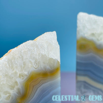 Natural Druzy Agate Large Pair of Bookends