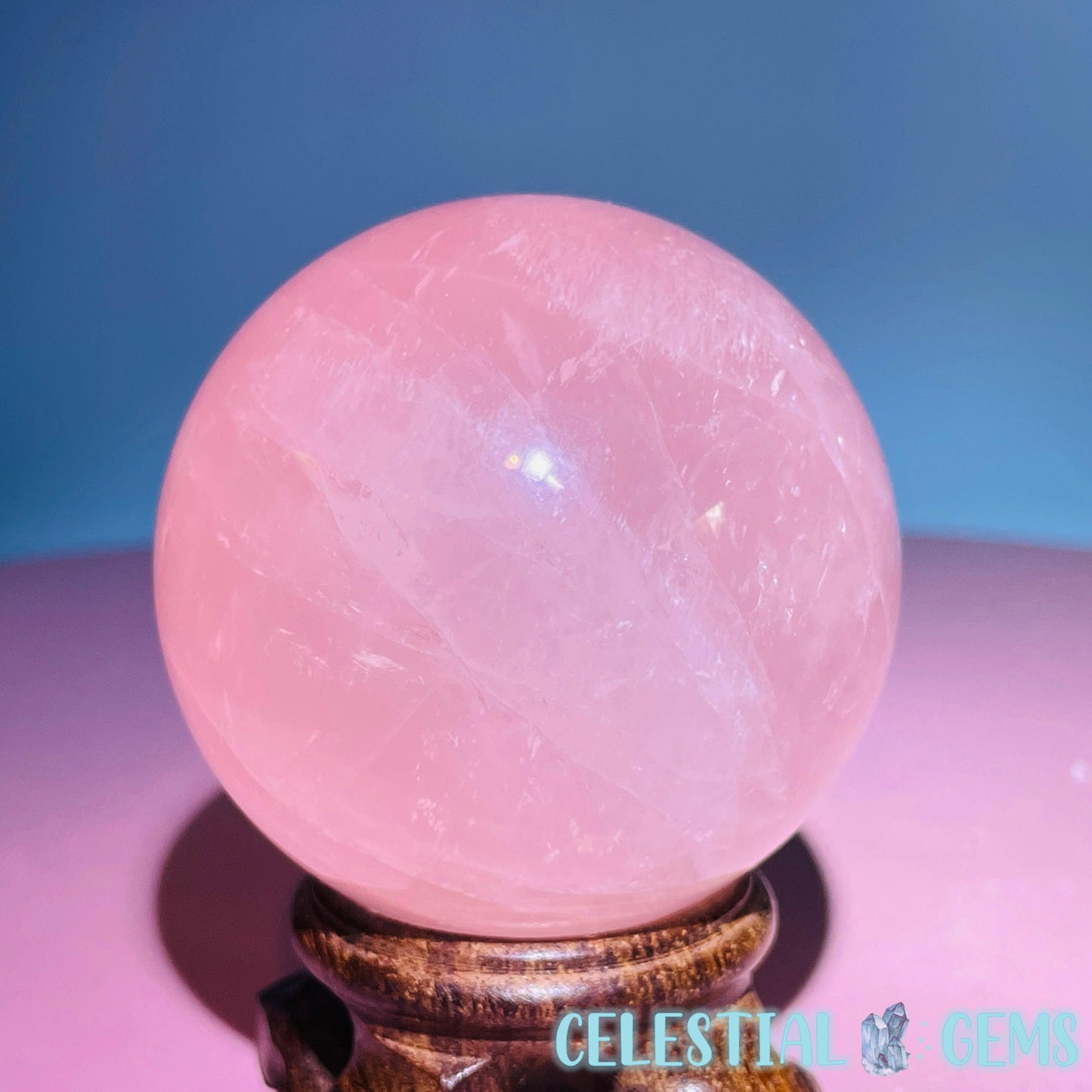 Rose Quartz Medium Sphere (Star Flash in Video!)