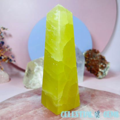 Lemon Calcite Medium Obelisk Tower