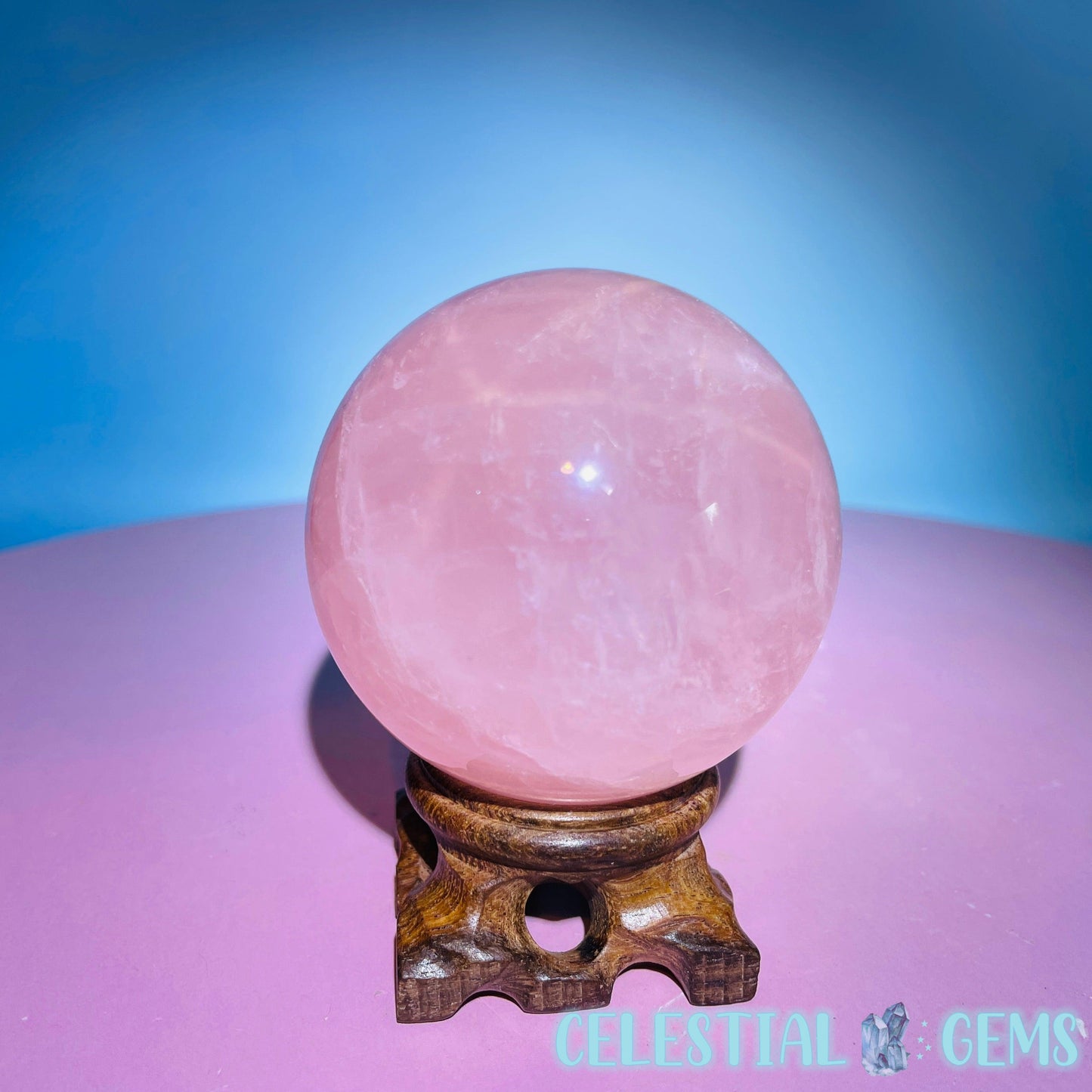 Rose Quartz Medium Sphere (Star Flash in Video!)