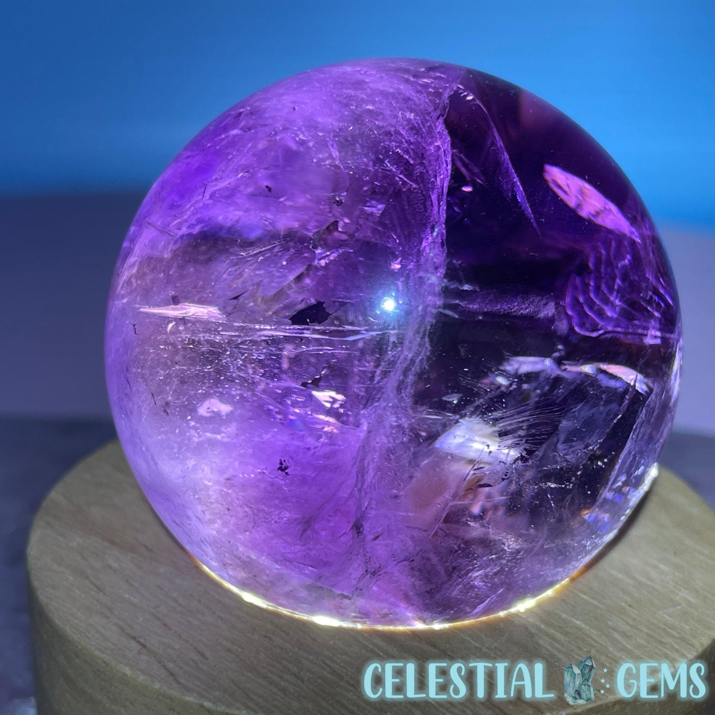 A Grade Bolivian Phantom Ametrine Medium Sphere (Video)