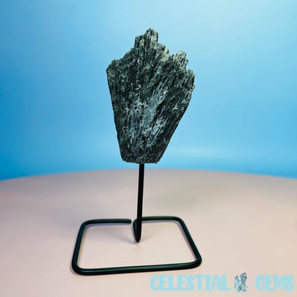 Black Kyanite Small Fan on Metal Base