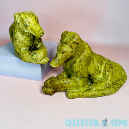 Serpentine Dog Medium Carving