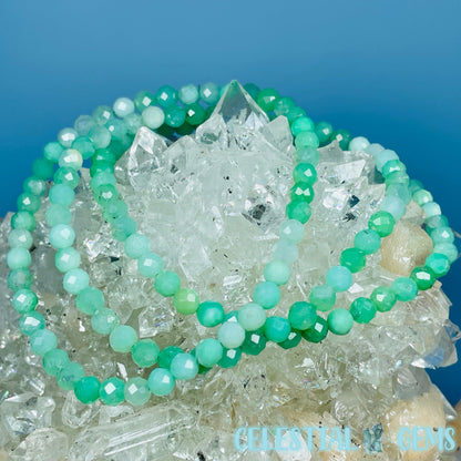Chrysoprase Jade Faceted 4mm Bracelet