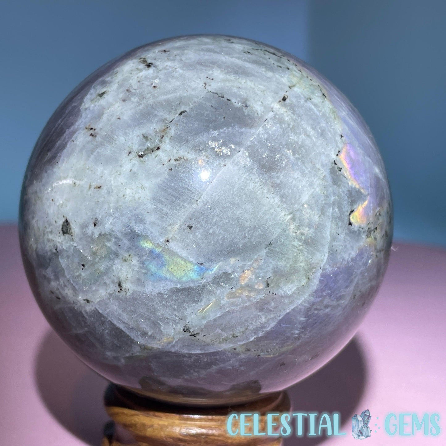 Purple Labradorite Large Sphere (Video)