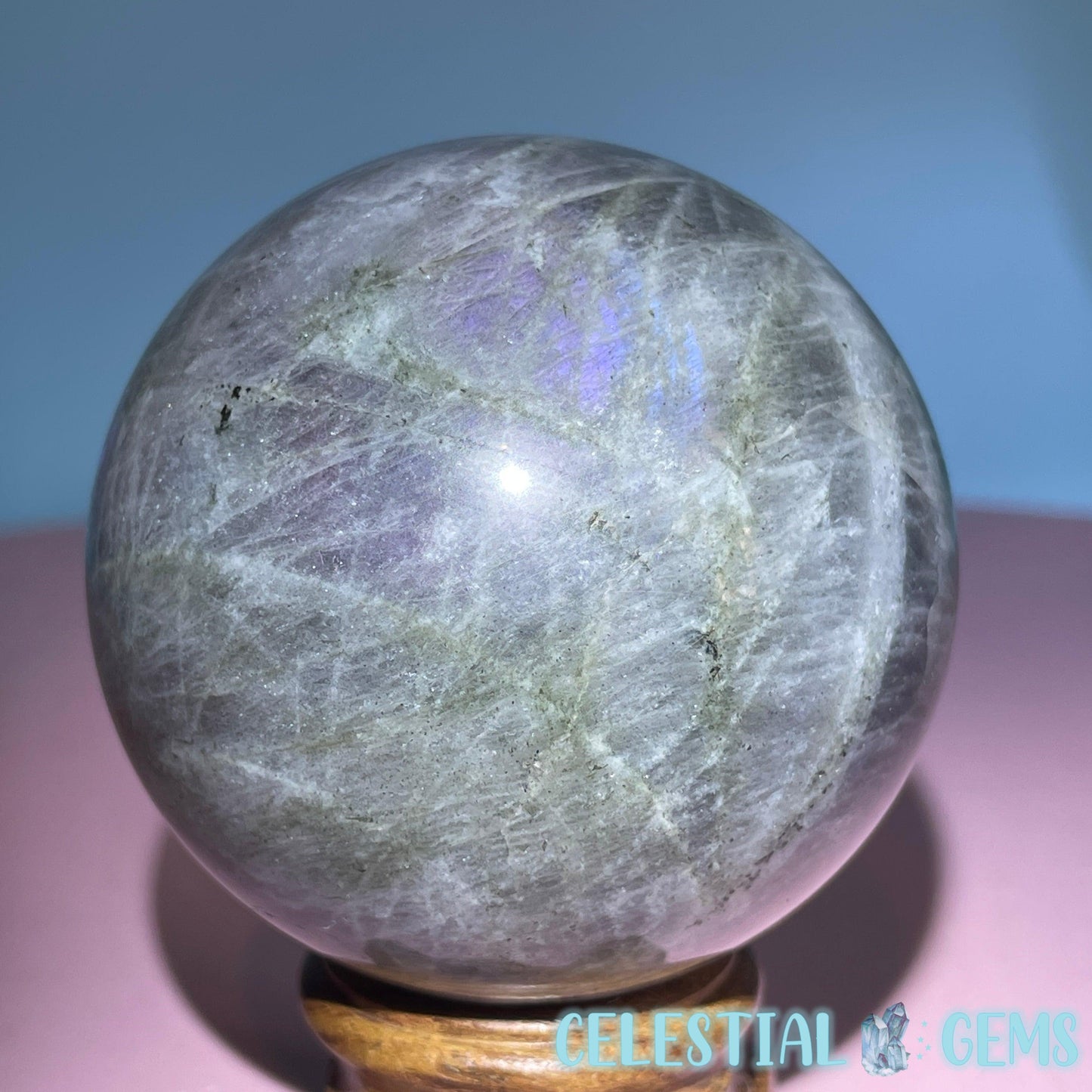 Purple Labradorite Large Sphere (Video)