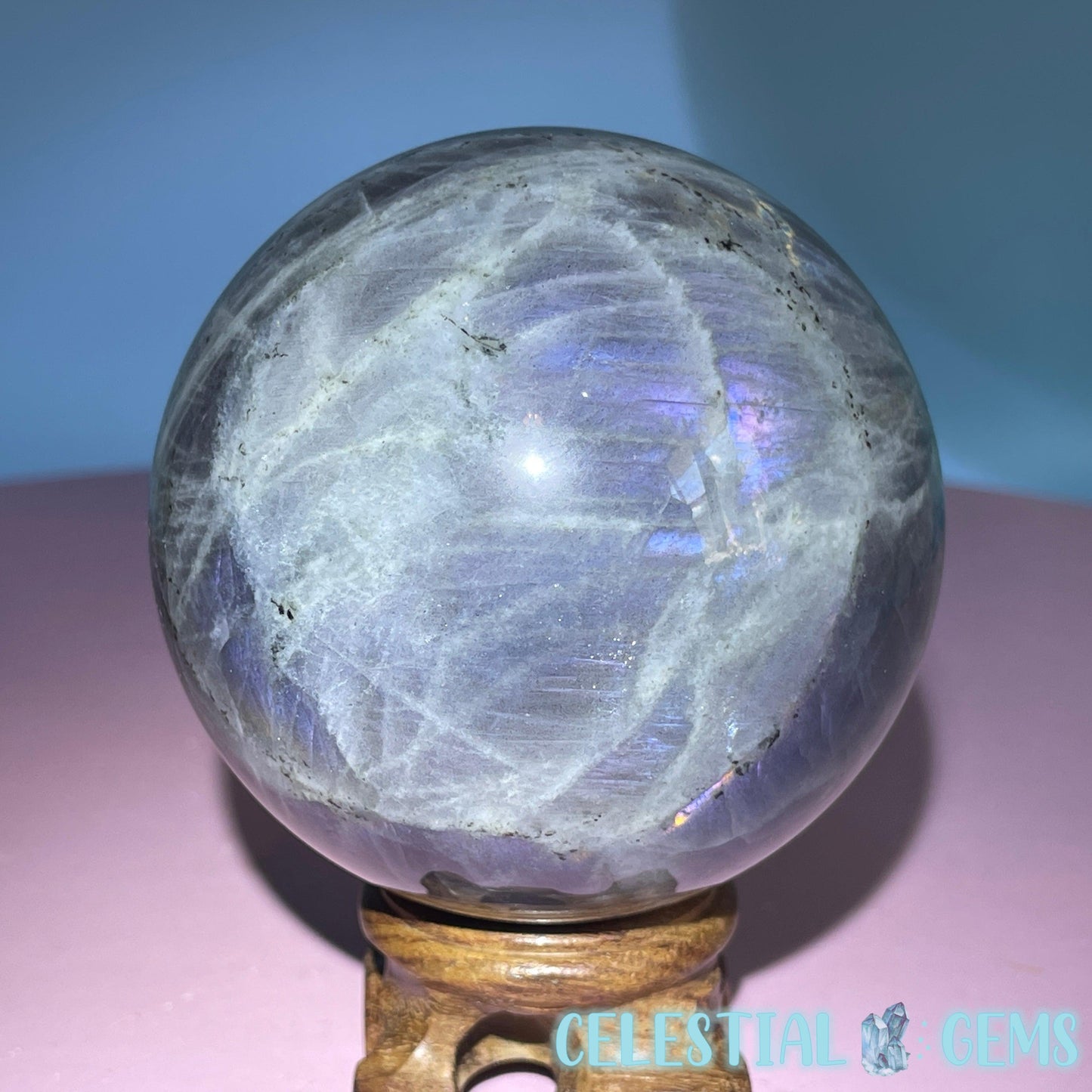 Purple Labradorite Large Sphere (Video)