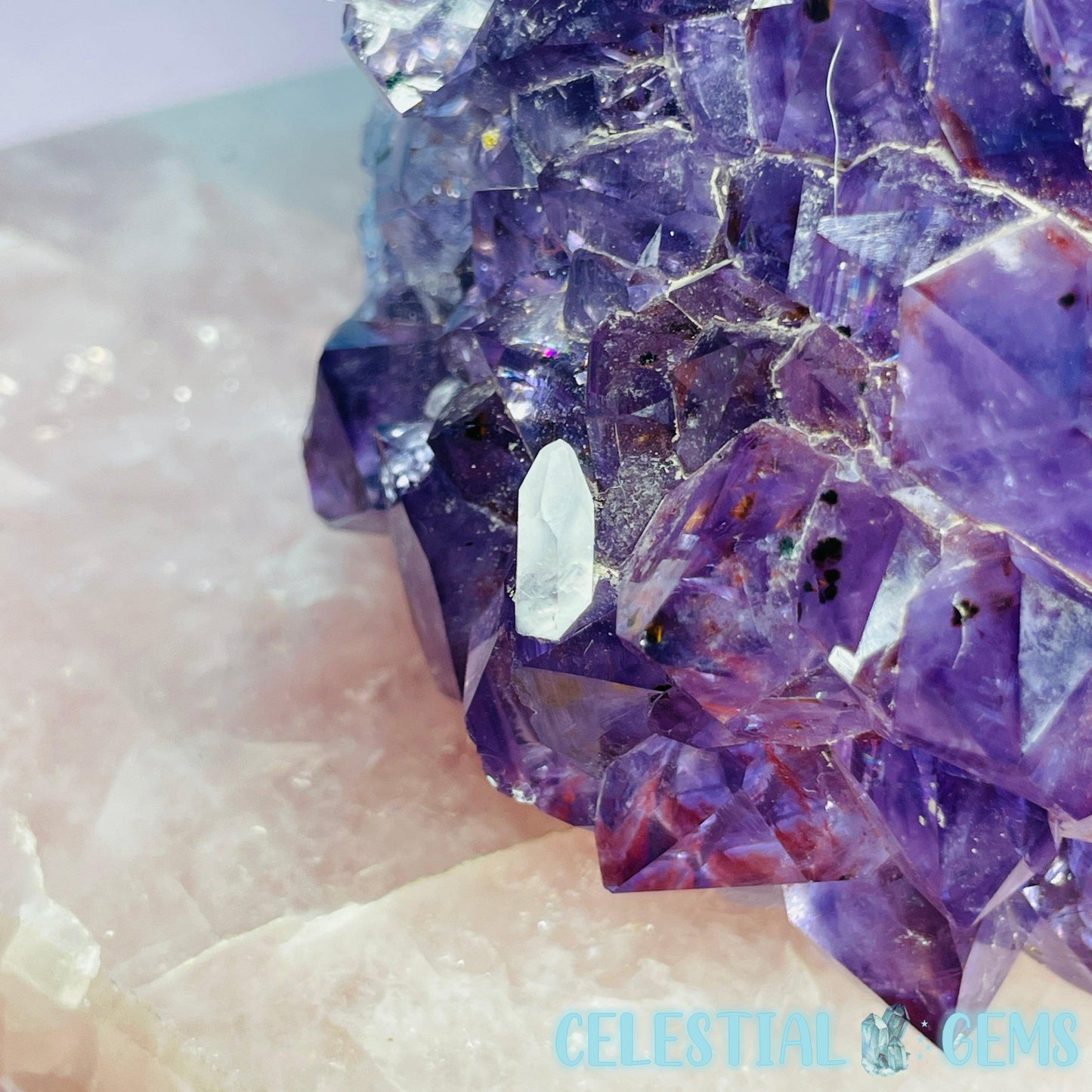 Dark Amethyst Large Cluster Freeform (with baby Quartz)