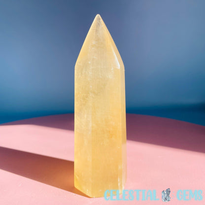 Optical Honey Calcite Medium Tower (Video)