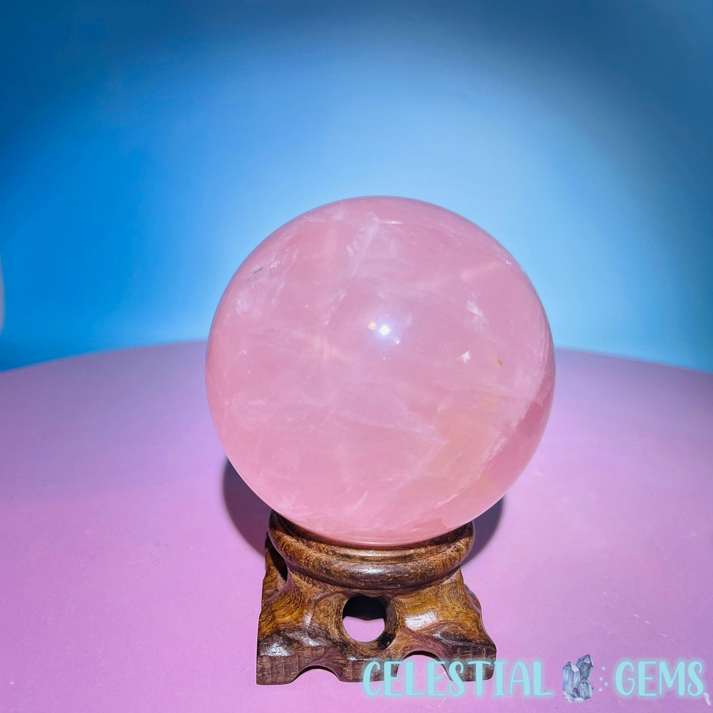 Rose Quartz Medium Sphere (Star Flash in Video!)