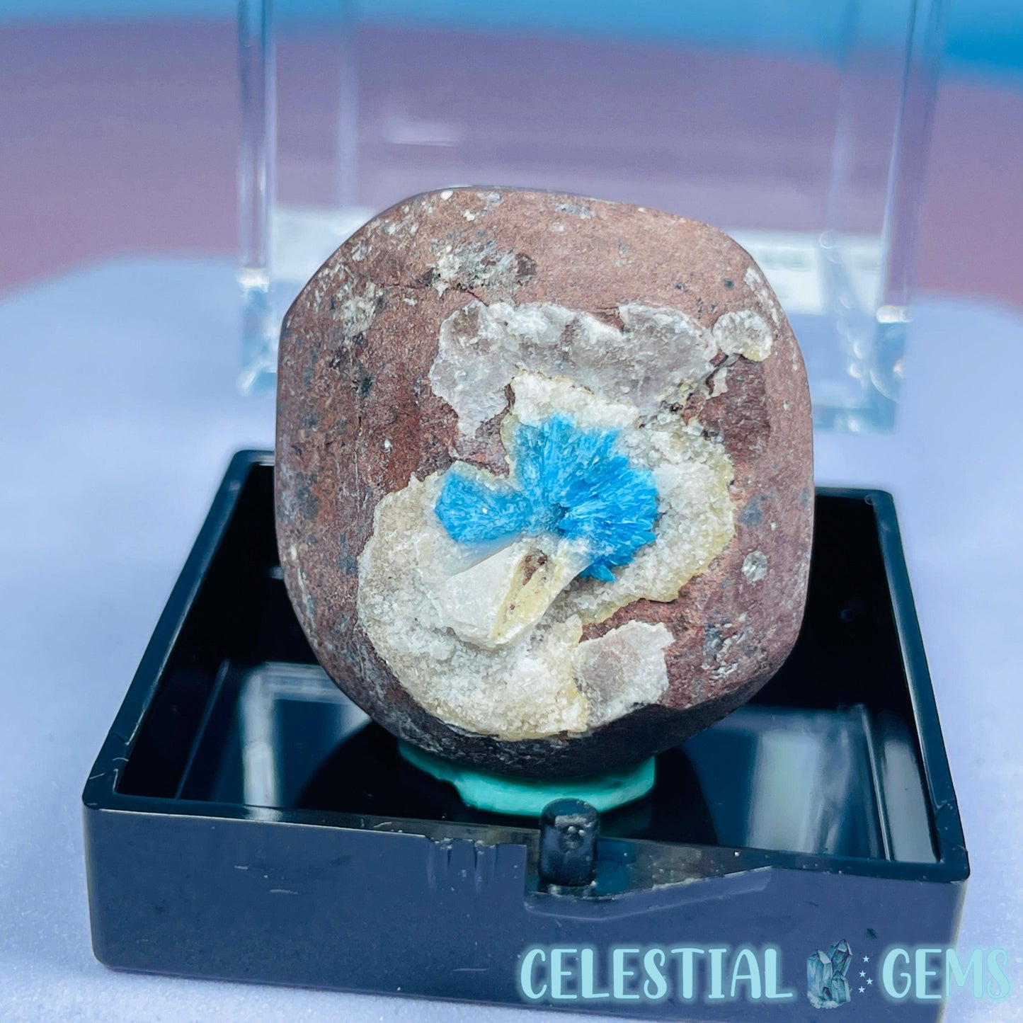 Rare Pentagonite on Stilbite Mini Specimen in Box