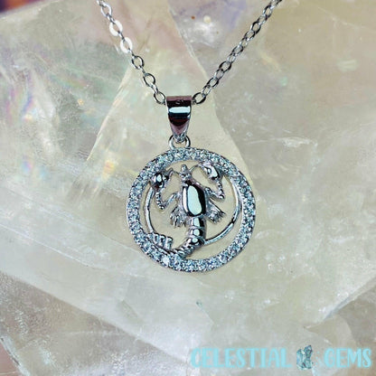 Cancer Zodiac 925 Silver + CZ Necklace