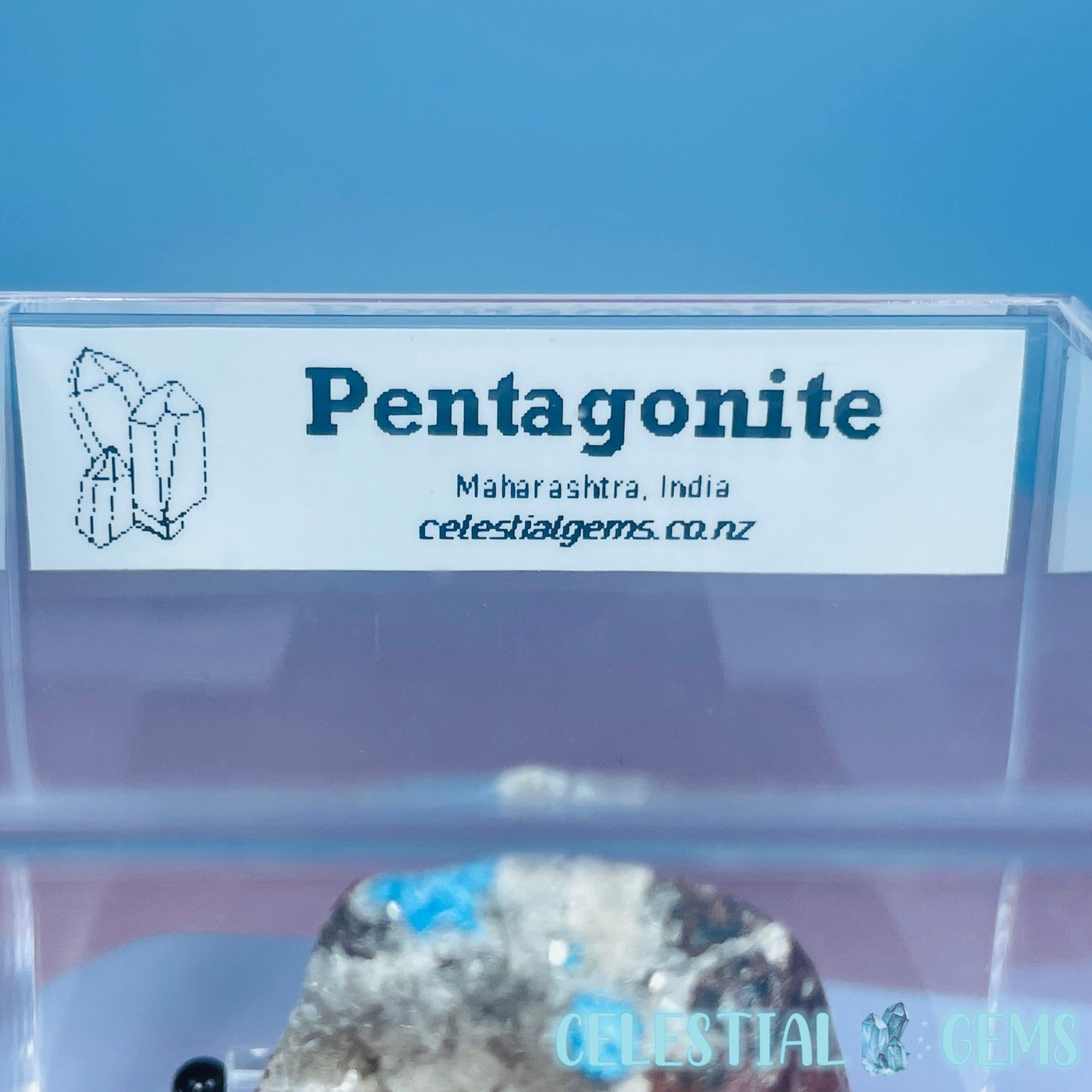 Rare Pentagonite on Stilbite Small Specimen in Box