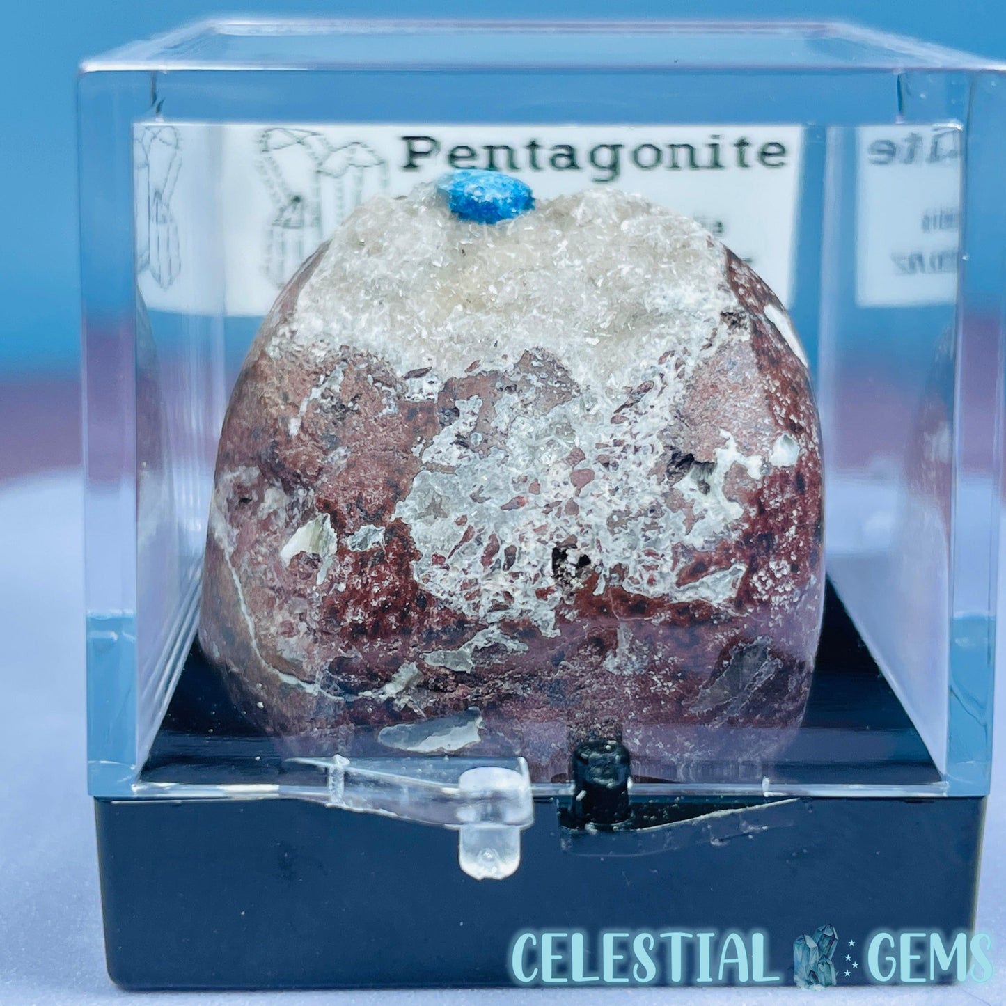 Rare Pentagonite on Stilbite Mini Specimen in Box