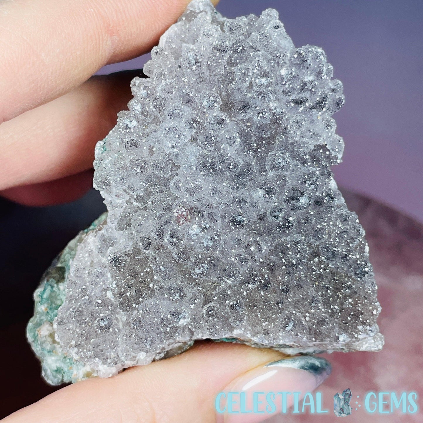 Sugar Amethyst with Chalcedony Small Cluster (Video)