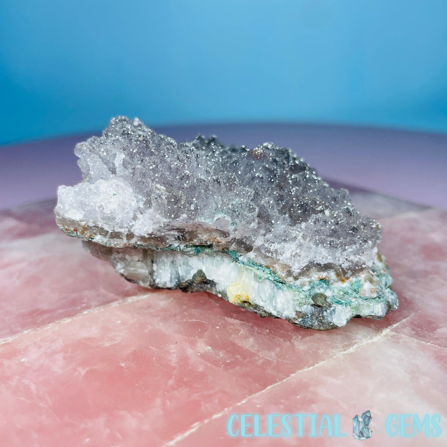 Sugar Amethyst with Chalcedony Small Cluster (Video)