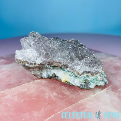 Sugar Amethyst with Chalcedony Small Cluster (Video)